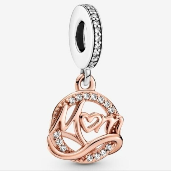 Authentic Pandora Two-tone Mom Dangle Charm
